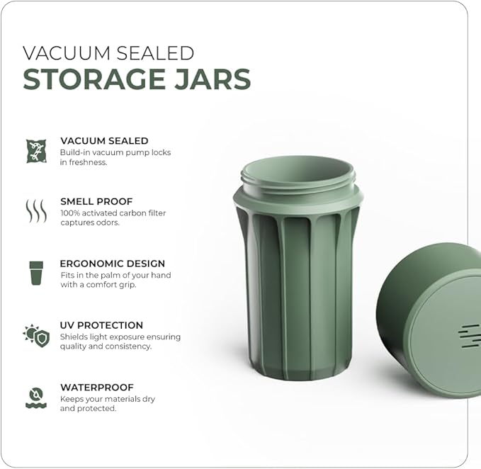 Staze Preserve Vacuum Sealed Storage Jars (148ml) | Smell Proof Containers | Herb Storage & Food Storage Container with Protection - (AUTUMN TRIO)