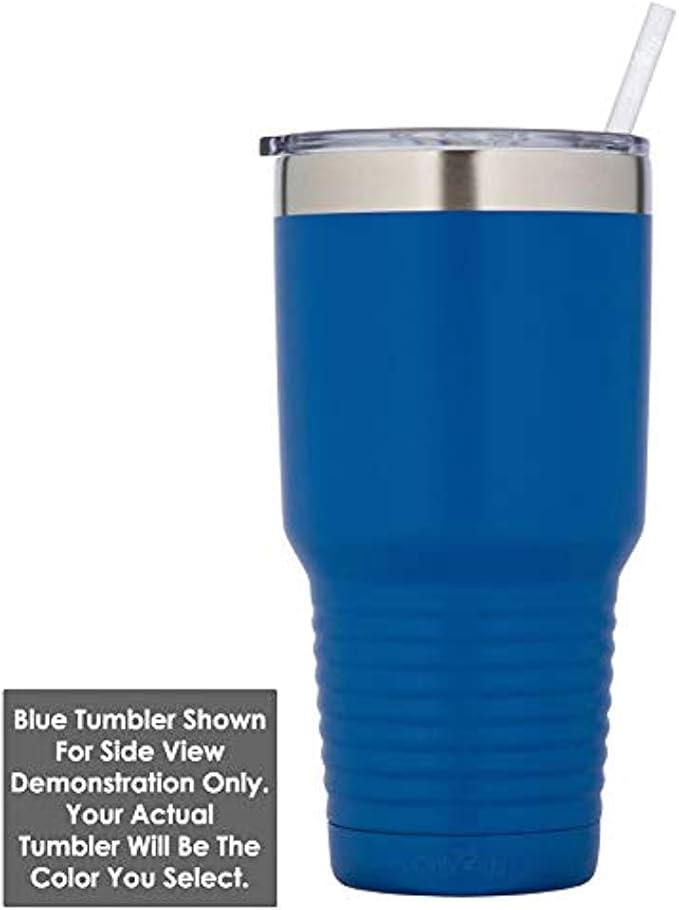 DAD KNOCKOUT FISHING Light Purple 30 oz Tumbler With Straw and Slide Top Lid | Stainless Steel Travel Mug | Compare To Yeti Rambler