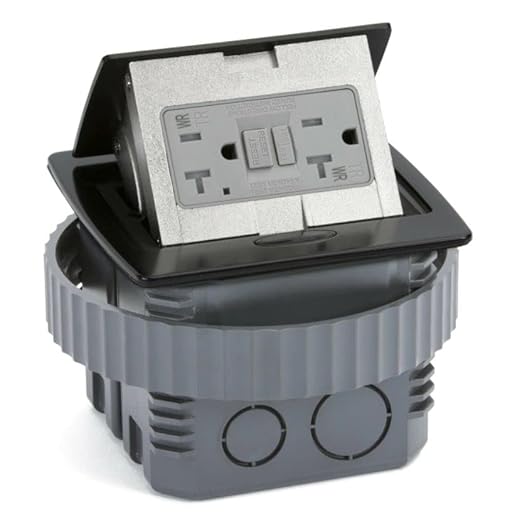 Lew Electric Pop Up Countertop Electrical Outlet, GFCI Receptacle (Black)
