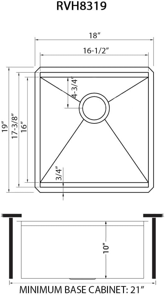 Ruvati 18 x 19 inch Undermount Workstation Bar Prep Sink - 16 Gauge Ledge Stainless Steel kitchen Sink Single Bowl with Brushed Finish hides scratches, Easy-to-Clean - RVH8319