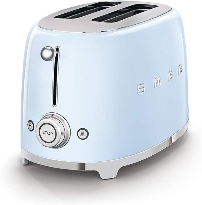 Smeg Retro Drip Coffee Machine and 2-Slice Toaster Bundle… (Blue)