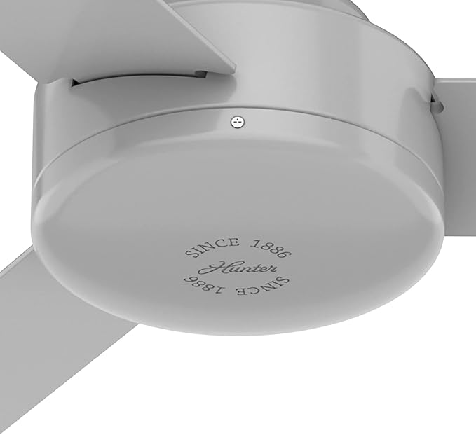 Hunter 52 inch Indoor Ceiling Fan No Light - Modern Ceiling Fan without Light, 3 Blades, Standard Mount, For Bedroom, Living Room, or Kitchen, Wall Control - Presto 52383, Dove Grey