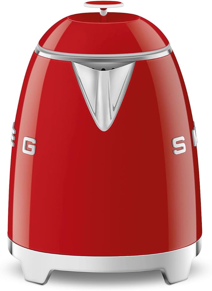 SMEG Mini 50's Retro Style 3 Cup Electric Kettle with Double Wall Anti Slip Base and Water Level Indicator (Red)
