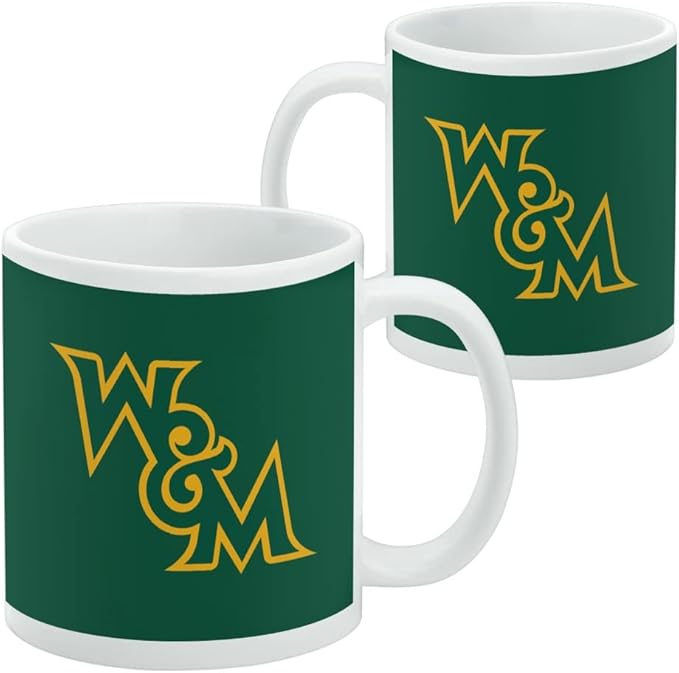 College of William & Mary Primary Logo Ceramic Coffee Mug, Novelty Gift Mugs for Coffee, Tea and Hot Drinks, 11oz, White