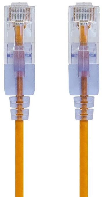 Monoprice - 116322 SlimRun Cat6A Ethernet Patch Cable - Snagless RJ45 UTP Pure Bare Copper Wire 10G 30AWG 3ft Yellow 10-Pack