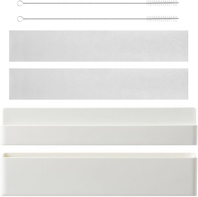 Magnetic Straw Holder – Detachable, Fits All Straws, Prevents Water Buildup (Cabinet/Fridge Use), Sticks to Metal Surfaces – Dividers for No Mess, Dry Straw Storage (White, Large)