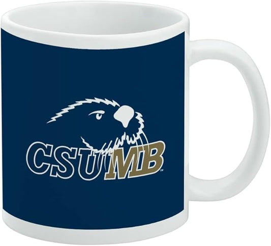 California State University Monterey Bay Primary Logo Ceramic Coffee Mug, Novelty Gift Mugs for Coffee, Tea and Hot Drinks, 11oz, White