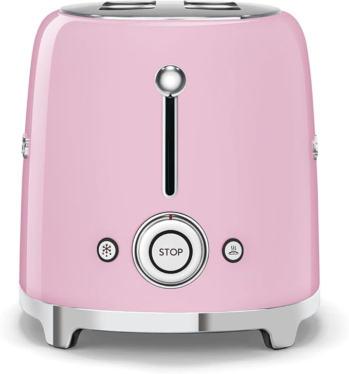 Smeg Retro Drip Coffee Machine and 2-Slice Toaster Bundle… (Pink)