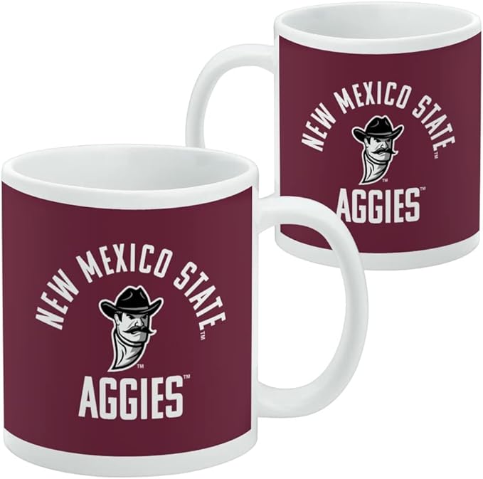 New Mexico State Aggies Official Logo Ceramic Coffee Mug, Novelty Gift Mugs for Coffee, Tea and Hot Drinks, 11oz, White