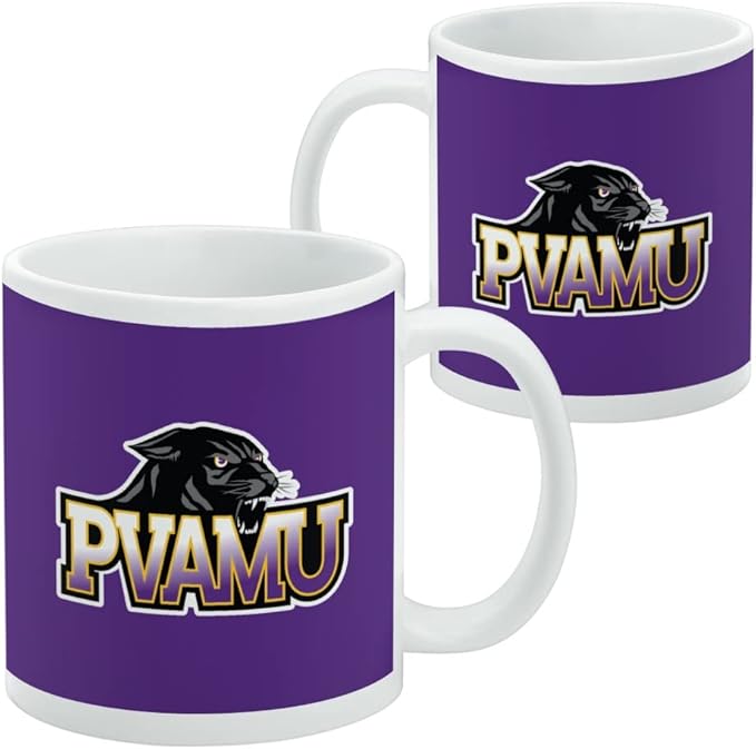 Prairie View A&M Primary Logo Ceramic Coffee Mug, Novelty Gift Mugs for Coffee, Tea and Hot Drinks, 11oz, White