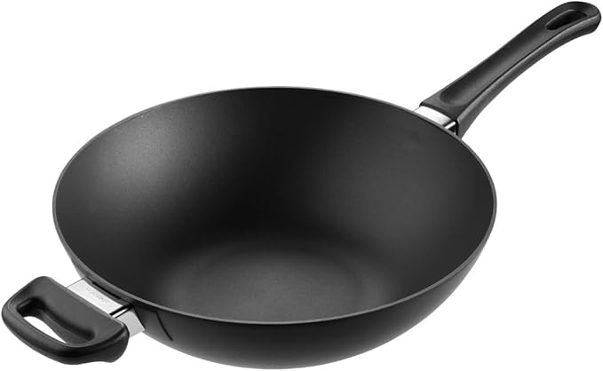 Scanpan Classic 11 inch Nonstick Wok – Compatible with Gas and Electric Stovetops, Metal Utensil Safe, Oven Safe to 500°F, Dishwasher Safe, Black