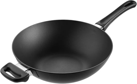 Scanpan Classic 11 inch Nonstick Wok – Compatible with Gas and Electric Stovetops, Metal Utensil Safe, Oven Safe to 500°F, Dishwasher Safe, Black