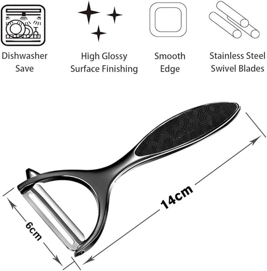 Potatoe peelers for Kitchen, Y shaped peeler for Vegetables, Fruits, Vegetable with Ergonomic Grip, 1 Pack, Black