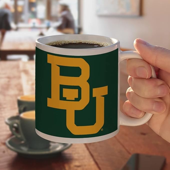Baylor University Primary Logo Ceramic Coffee Mug, Novelty Gift Mugs for Coffee, Tea and Hot Drinks, 11oz, White