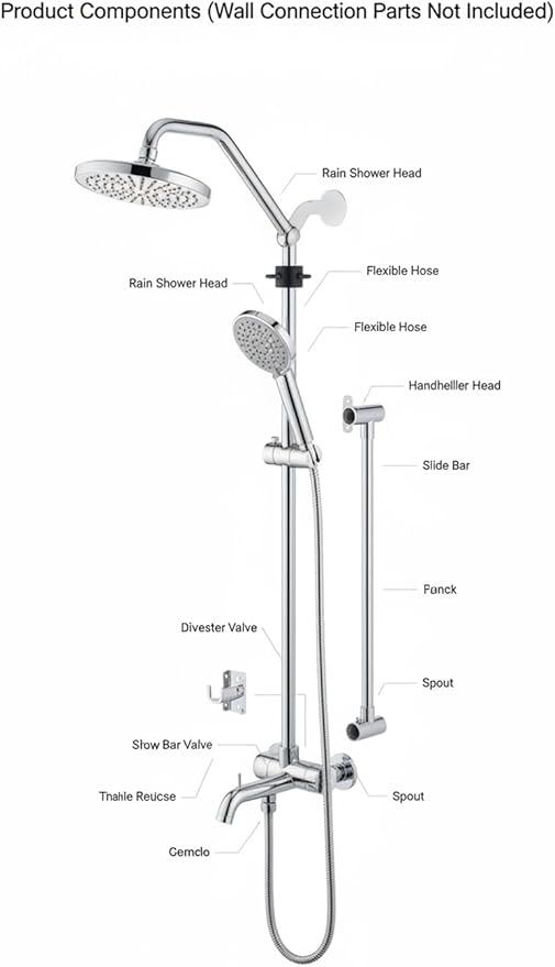 Shower Head with Filters - High Pressure Shower Filter Heads for Hard Water with Handheld - Dual Filtration Removes Chlorine, Fluoride, Heavy Metals (Chrome)