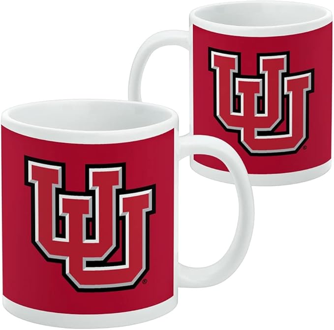 University of Utah Logo Ceramic Coffee Mug, Novelty Gift Mugs for Coffee, Tea and Hot Drinks, 11oz, White