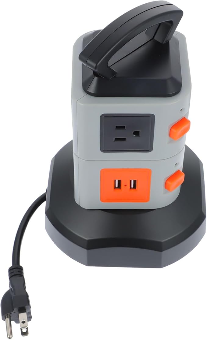 DECHOUS Way Power Board Surge Protector with USB Charging Ports High-Temperature Fuse Safety Socket Compact Ac Outlet Strip for Home and Office Use