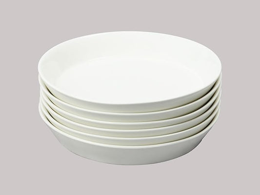 Bone China Cone Shape, Elegance White Soup Plate 8.5", Set of 6