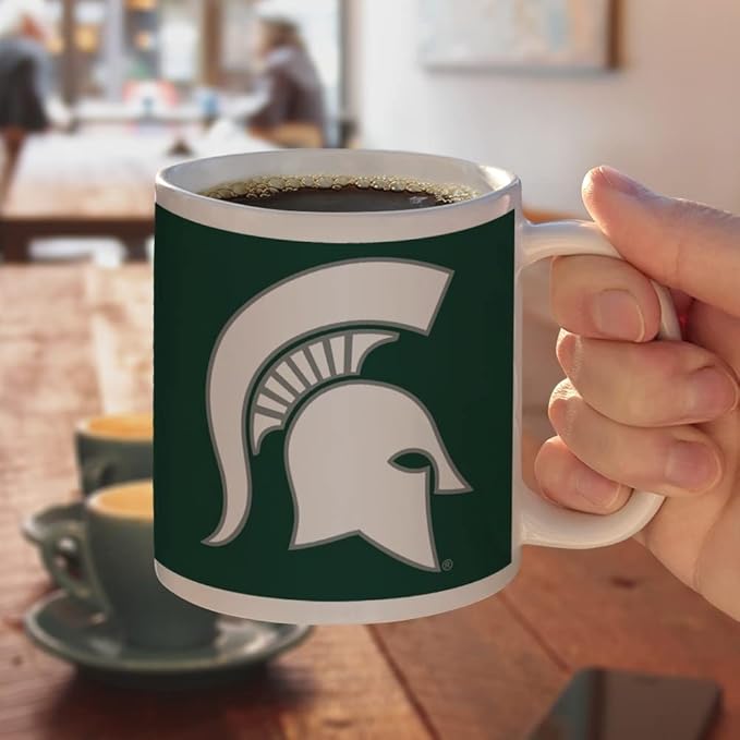 Michigan State Spartan Logo Ceramic Coffee Mug, Novelty Gift Mugs for Coffee, Tea and Hot Drinks, 11oz, White