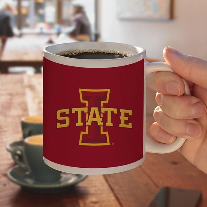 Iowa State University Logo Ceramic Coffee Mug, Novelty Gift Mugs for Coffee, Tea and Hot Drinks, 11oz, White