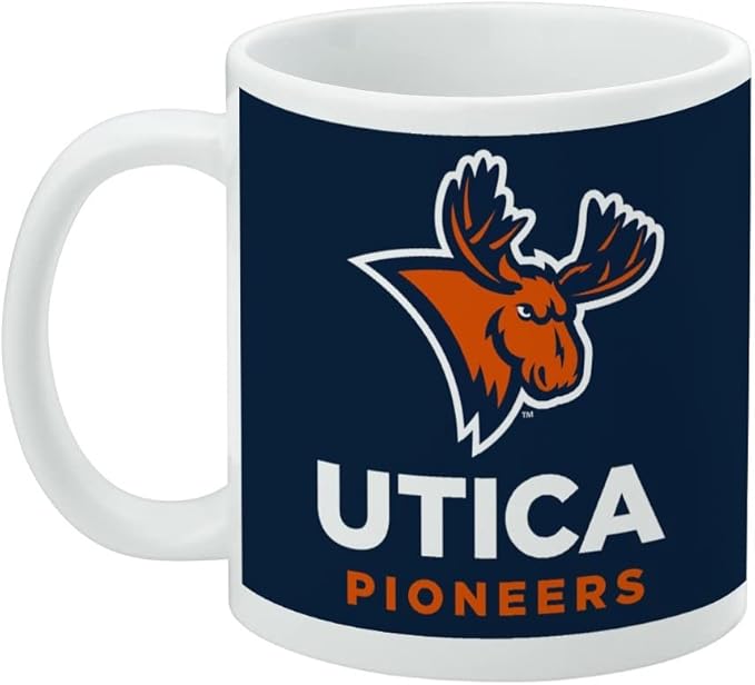 Utica University Primary Logo Ceramic Coffee Mug, Novelty Gift Mugs for Coffee, Tea and Hot Drinks, 11oz, White