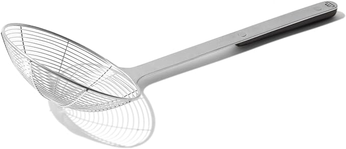 Made In Cookware - Stainless Steel Spider Strainer - Skimmer Ladle for Cooking and Frying - Harbour Blue POM Handle - Kitchen Essentials - Dishwasher Safe