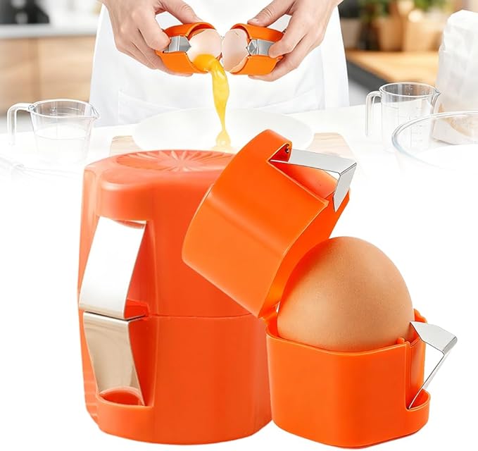 Egg opener, Upgrade Stainless Steel Egg Cutter Egg Cracker Tool Multifunctional Egg Cutter Multipack, 2026 New Egg Shell Separator for Raw Eggs Gadgets Cracker Tool (1, Orange)