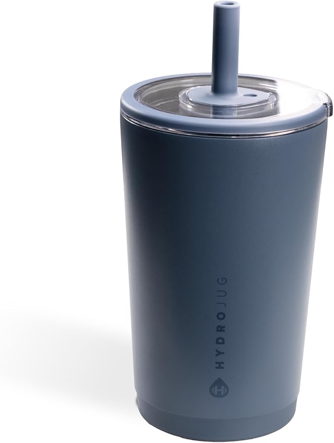 HydroJug Everyday Tumbler 14 oz – Ceramic-Lined Insulated Tumbler with Straw and Soft-Touch Lid, Cup Holder Friendly, Double-Wall Vacuum Insulation, Reusable Travel Cup – Cascade