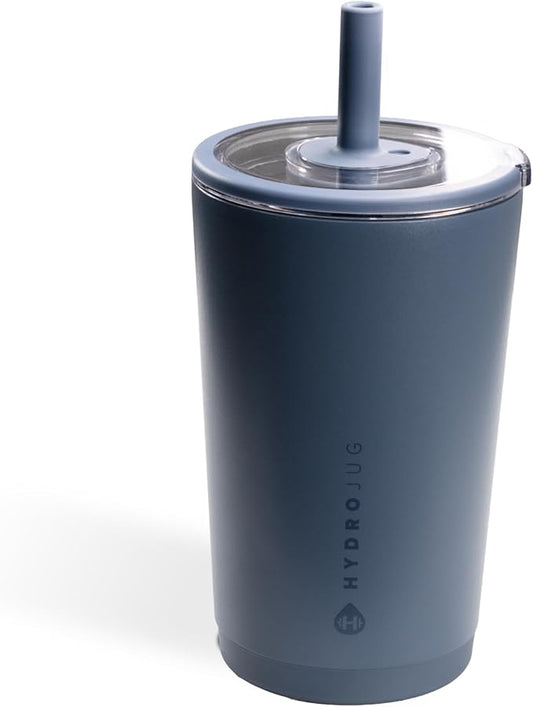 HydroJug Everyday Tumbler 14 oz – Ceramic-Lined Insulated Tumbler with Straw and Soft-Touch Lid, Cup Holder Friendly, Double-Wall Vacuum Insulation, Reusable Travel Cup – Cascade