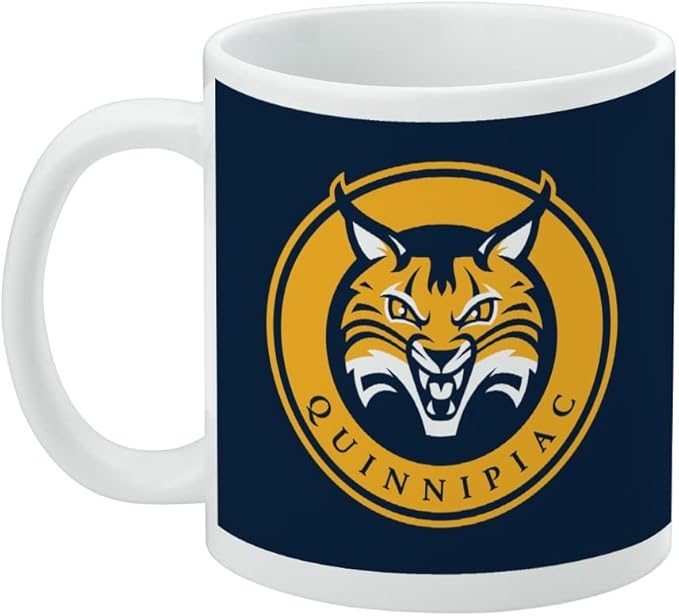 Quinnipiac University Primary Logo Ceramic Coffee Mug, Novelty Gift Mugs for Coffee, Tea and Hot Drinks, 11oz, White