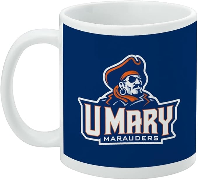 University of Mary Primary Logo Ceramic Coffee Mug, Novelty Gift Mugs for Coffee, Tea and Hot Drinks, 11oz, White