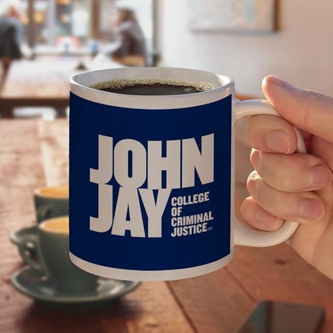 John Jay College of Criminal Justice Primary Logo Ceramic Coffee Mug, Novelty Gift Mugs for Coffee, Tea and Hot Drinks, 11oz, White