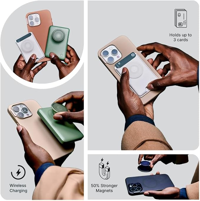 PopSockets PowerPack for MagSafe Magnetic Power Bank, Portable Phone Charger, Magnetic Wireless Battery Pack, 5000mAh for iPhone 16/15/14/13/12 Pro/Pro Max/Plus - White