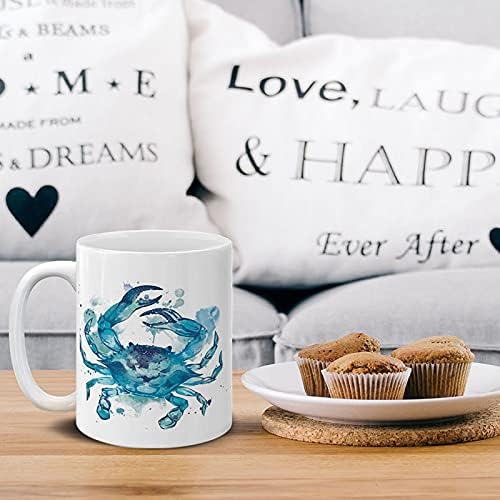 MUGBREW Blue Crab Ceramic Coffee Mug Tea Cup, 11 OZ