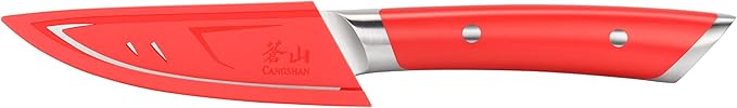 Cangshan HELENA Series German Steel Forged 3.5" Paring Knife with Sheath (Red)