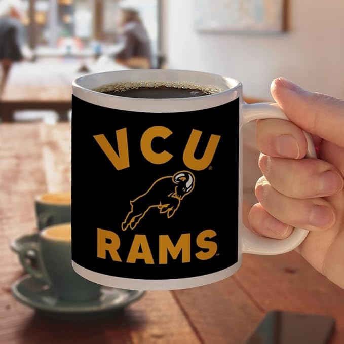 Virginia Commonwealth Official Logo Ceramic Coffee Mug, Novelty Gift Mugs for Coffee, Tea and Hot Drinks, 11oz, White