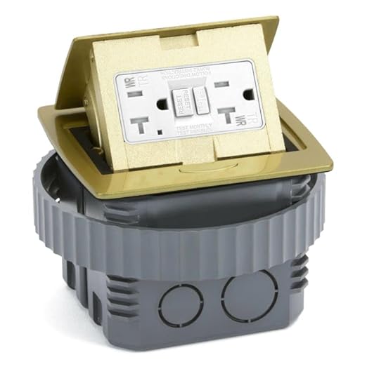 Lew Electric Pop Up Countertop Electrical Outlet, GFCI Receptacle (Brass)