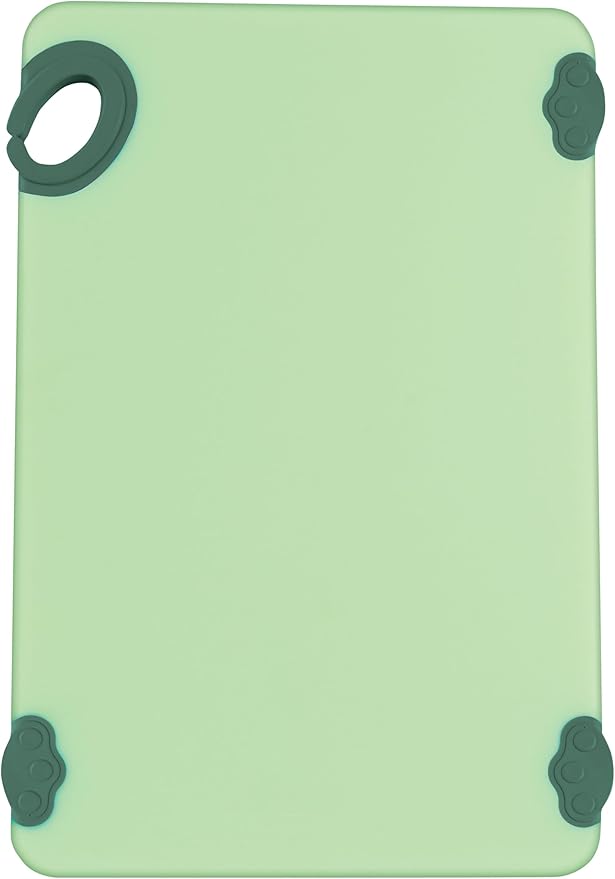 Winco Non-Slip Cutting Board with Hook, 12" x 18", Green