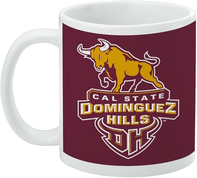 California State University Dominguez Hills Primary Logo Ceramic Coffee Mug, Novelty Gift Mugs for Coffee, Tea and Hot Drinks, 11oz, White