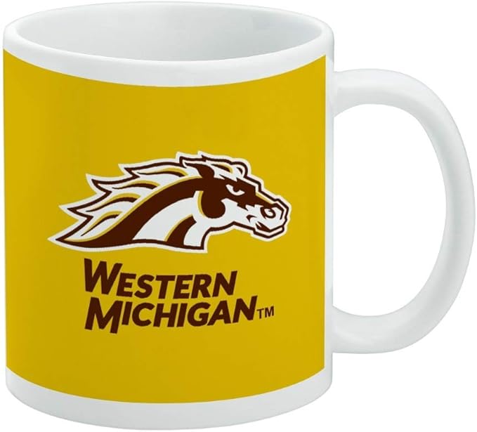 Western Michigan University Logo Ceramic Coffee Mug, Novelty Gift Mugs for Coffee, Tea and Hot Drinks, 11oz, White