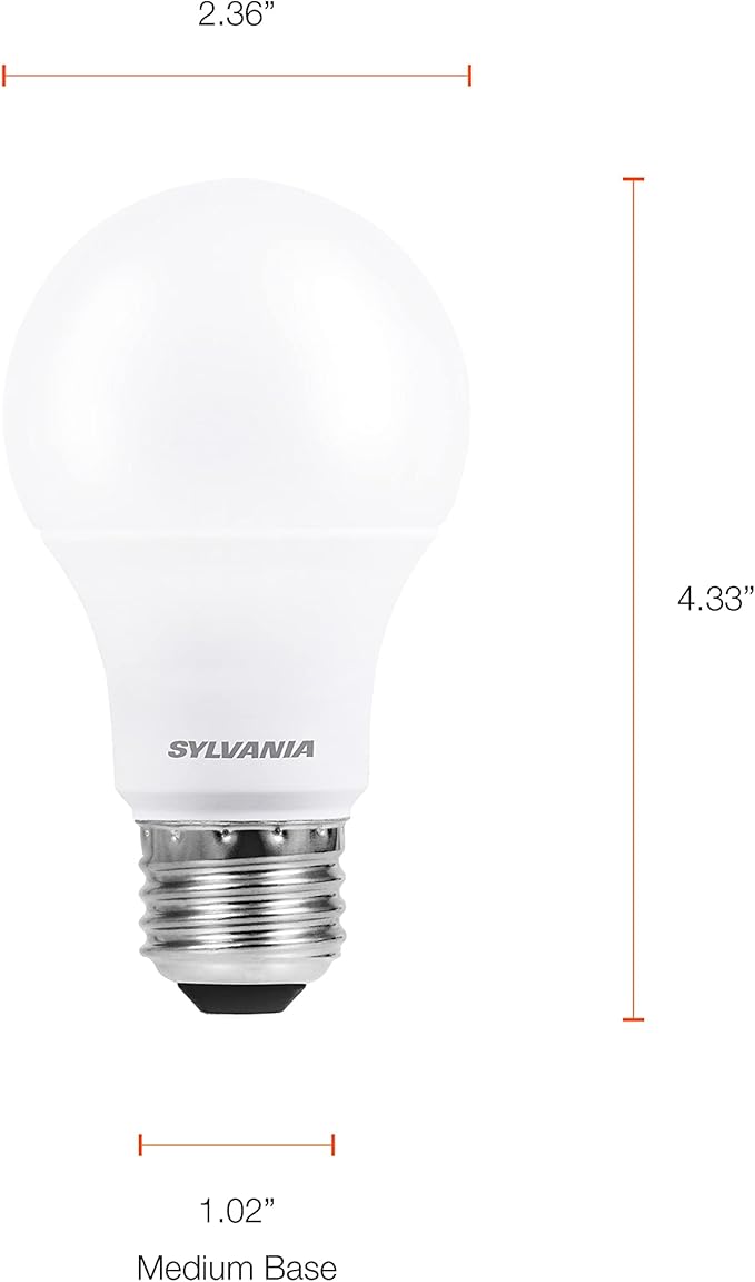 Sylvania ECO LED A19 Light Bulb, 100W Equivalent, Efficient 14.5W, 7 Year, 1450 Lumens, Non-Dimmable, Frosted, 2700K, Soft White - 6 Pack (40885)