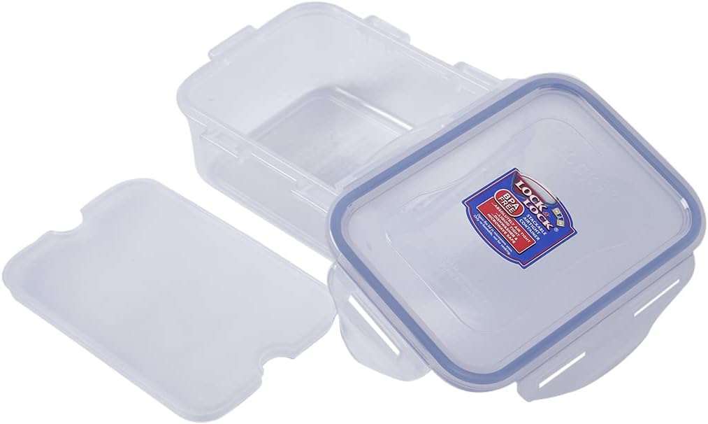 LocknLock Easy Essentials Rectangular Butter and Cheese Container Food Container, Small, 15.0 Ounce - Clear