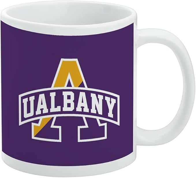 University at Albany Primary Logo Ceramic Coffee Mug, Novelty Gift Mugs for Coffee, Tea and Hot Drinks, 11oz, White