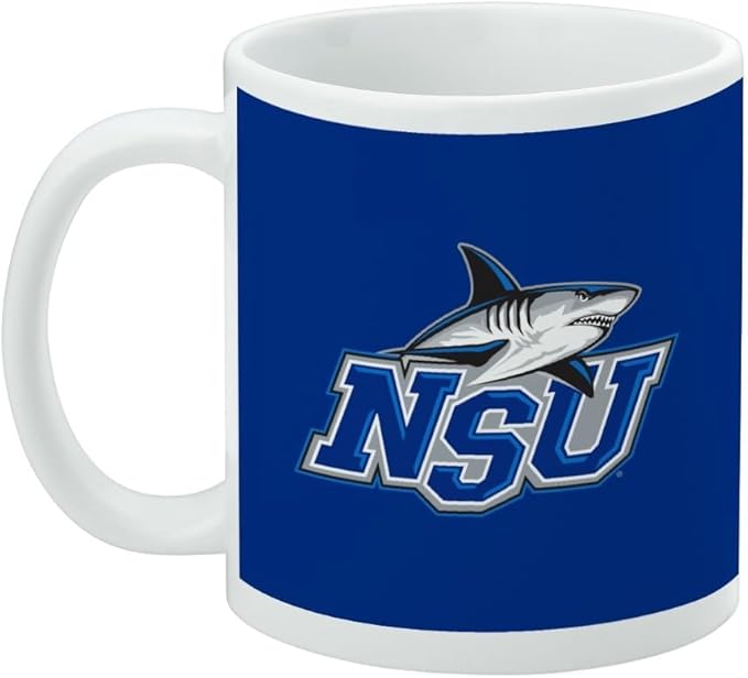 Nova Southeastern University Primary Logo Ceramic Coffee Mug, Novelty Gift Mugs for Coffee, Tea and Hot Drinks, 11oz, White