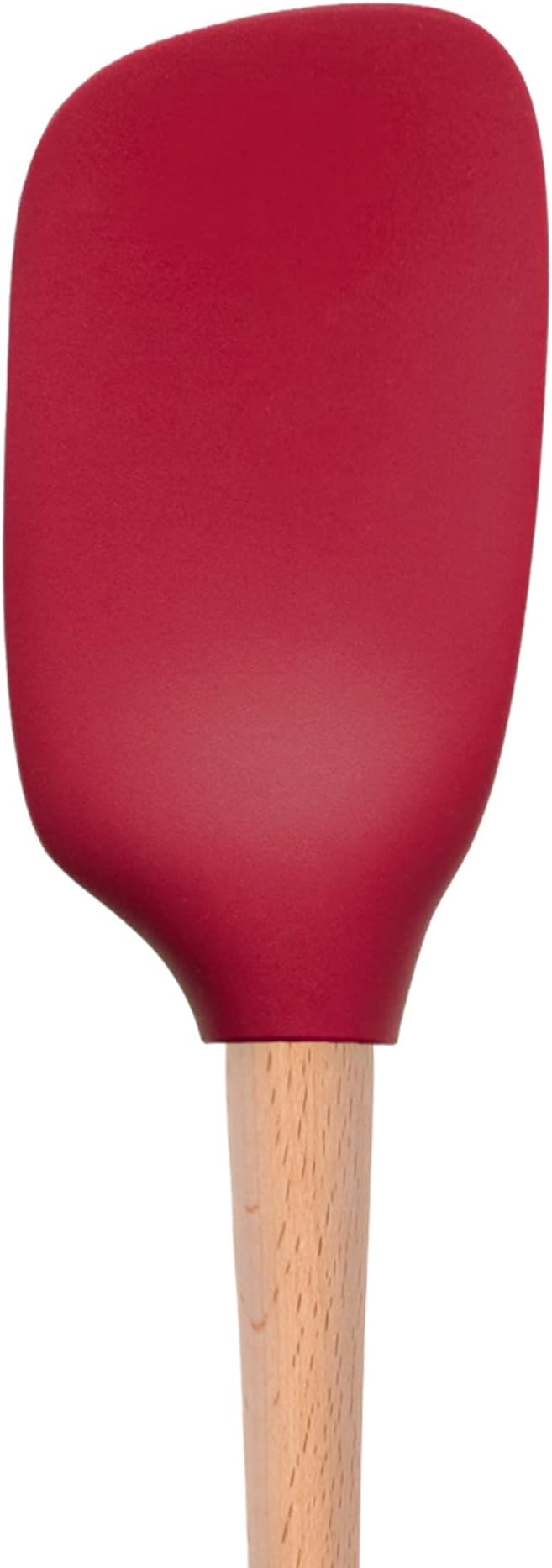 Tovolo Silicone Spatula with Wooden Handle Set of 5 Piece Silicone Kitchen Utensil Set Spoonula Jar Scraper Mini Spatula and Spoonula for Cooking Baking Mixing Folding Cayenne Red