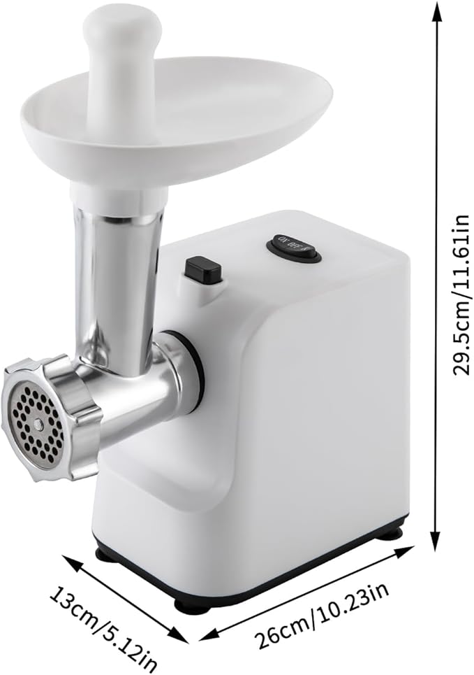 Meat Grinder, 1000W Electric Grinder For Meat with Attachments, Stainless Steel Sausage Maker Machine Kubbe Kit with 3 Grinding Plates Automatic Meat Grinder for Home & Kitchen (White)