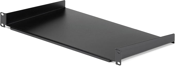 StarTech.com 1U Fixed Server Rack Mount Shelf - 10in Deep Steel Universal Cantilever Tray for 19" AV/ Network Equipment Rack - Heavy Duty Steel - Weight Capacity 44lbs/20kg, Black (CABSHELF1U10)