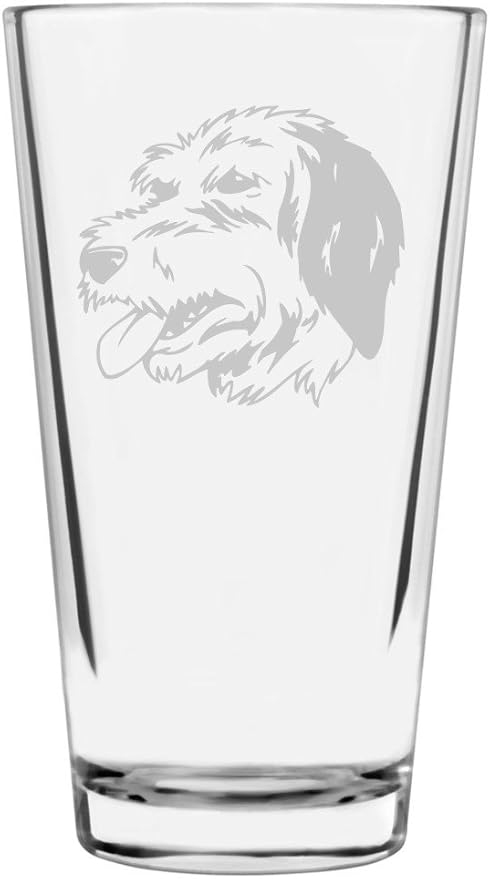 Bosnian Coarse Haired Hound Barak Custom Personalized Dog Themed Etched All Purpose 16oz Pint Glass
