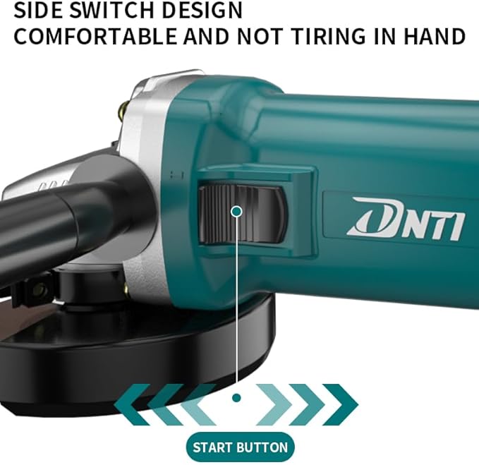 DNTI Power Angle Grinder 4inch 6.5-Amp,11000RPM Electric Grinder power Tools with Cutting Grinding Wheels,Lever,Auxiliary Handle and Grinding Wheel Shield for Metal and Rust Removal 53118