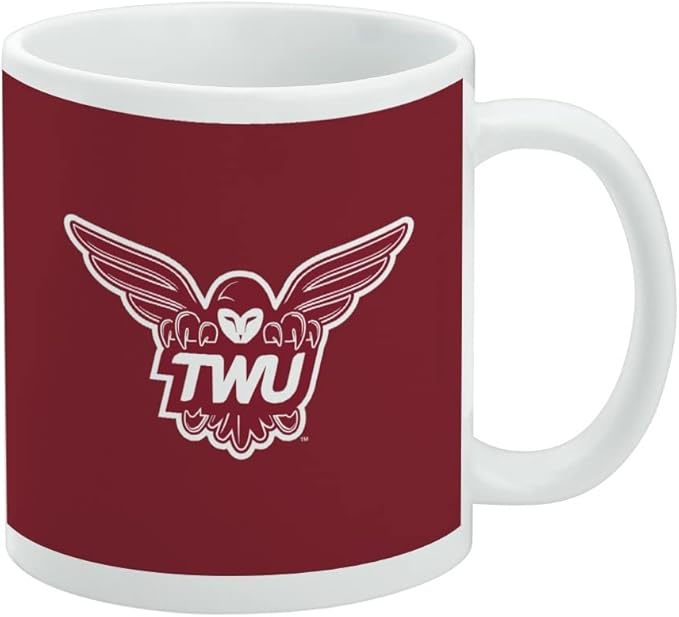 Texas Woman's Unviversity Primary Logo Ceramic Coffee Mug, Novelty Gift Mugs for Coffee, Tea and Hot Drinks, 11oz, White